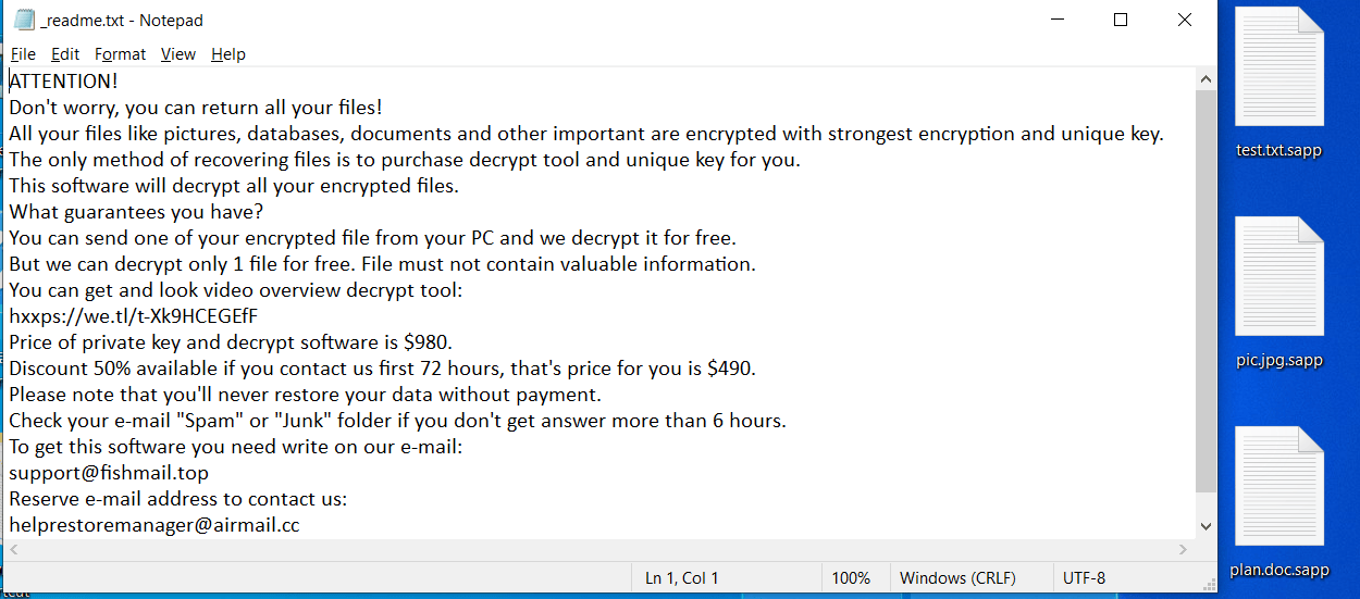 sapp Ransomware Removal - How to Decrypt sapp Files Virus?