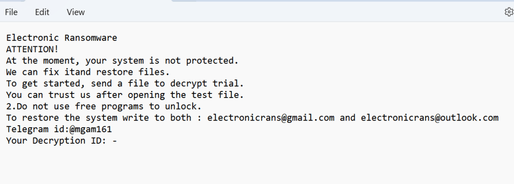 Electronic Ransomware