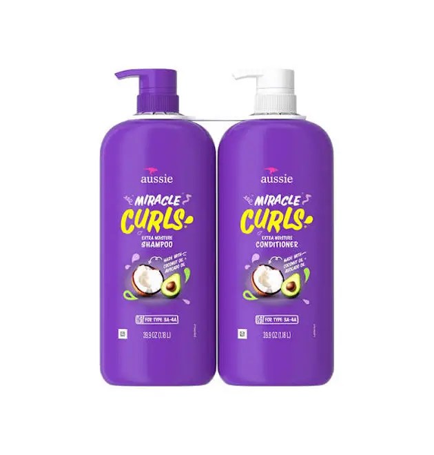 Aussie Miracle Curls Shampoo and Conditioner Set – Coconut and Jojoba Oil for Curly Hair