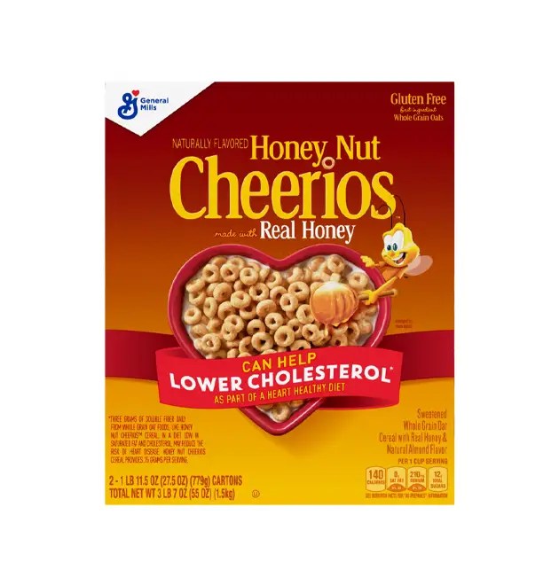 General Mills Honey Nut Cheerios Cereal – Sweetened Whole Grain Oat Cereal with Real Honey