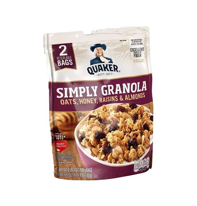 Quaker Simply Granola Oats, Honey, Raisins & Almonds Cereal – Whole Grain Breakfast Granola
