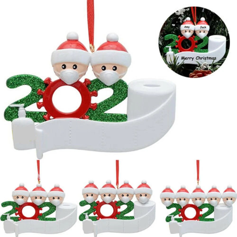 Hot Sale DIY Name Wishes Christmas Pendant  Blessings PVC Mask Snowman Christmas Tree Hanging Pendant Christmas Ornamen