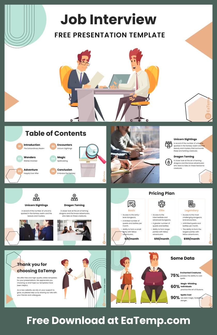 Job interview powerpoint presentation template & google slides theme