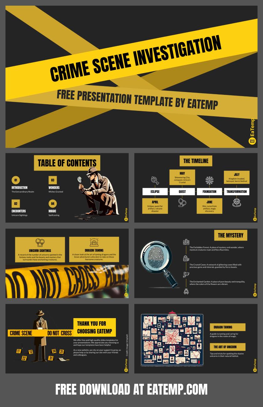 Crime scene investigation powerpoint presentation template & google slides theme