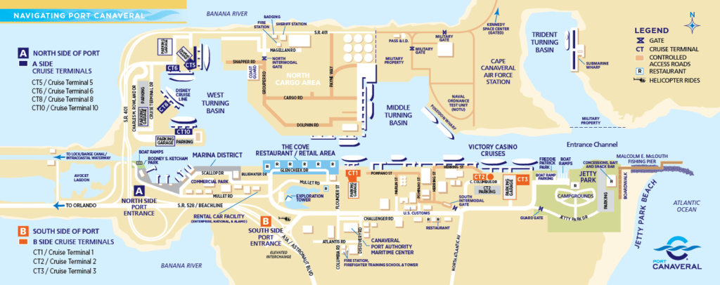Map Of Cape Canaveral Port.
