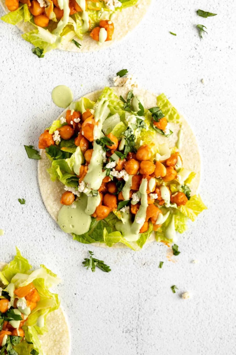 Vegan Buffalo Chickpea Tacos