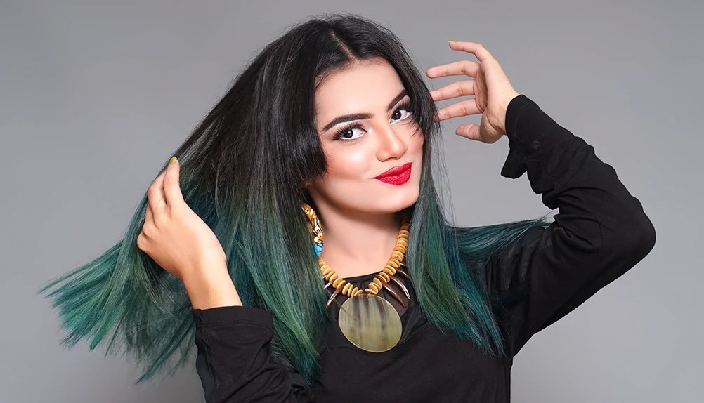 Hair Color Eazicolor Peacock Color In Balayage Technique Eazicolor