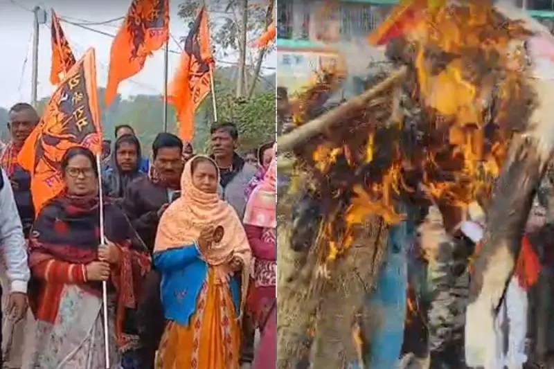 দিপু দাসের হত্যার প্রতিবাদ জানাতে বিক্ষোভ মালদাহ ও বনগাঁয়