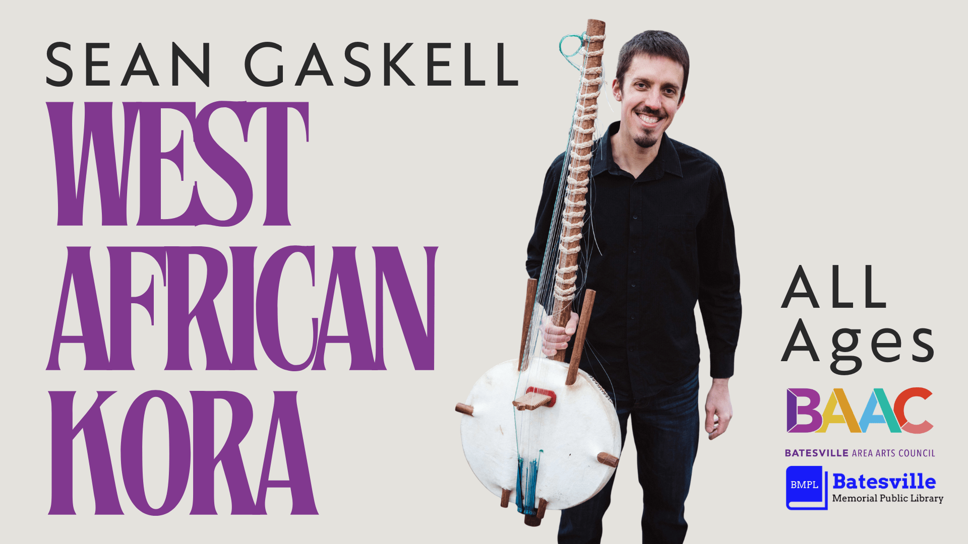 Sean Gaskell plays the West African Kora.