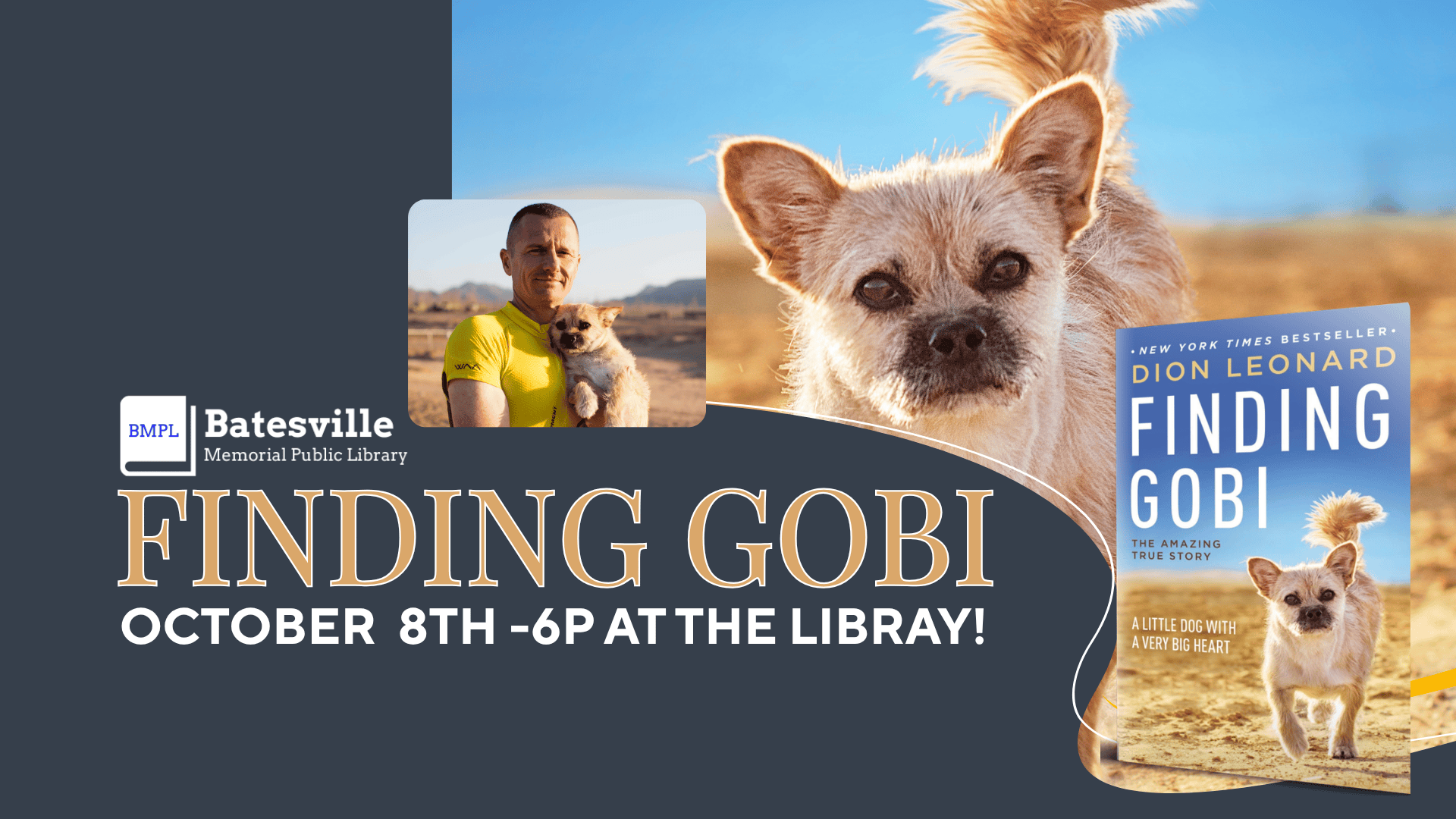 Finding Gobi Author talk on October 8 at 6pm.