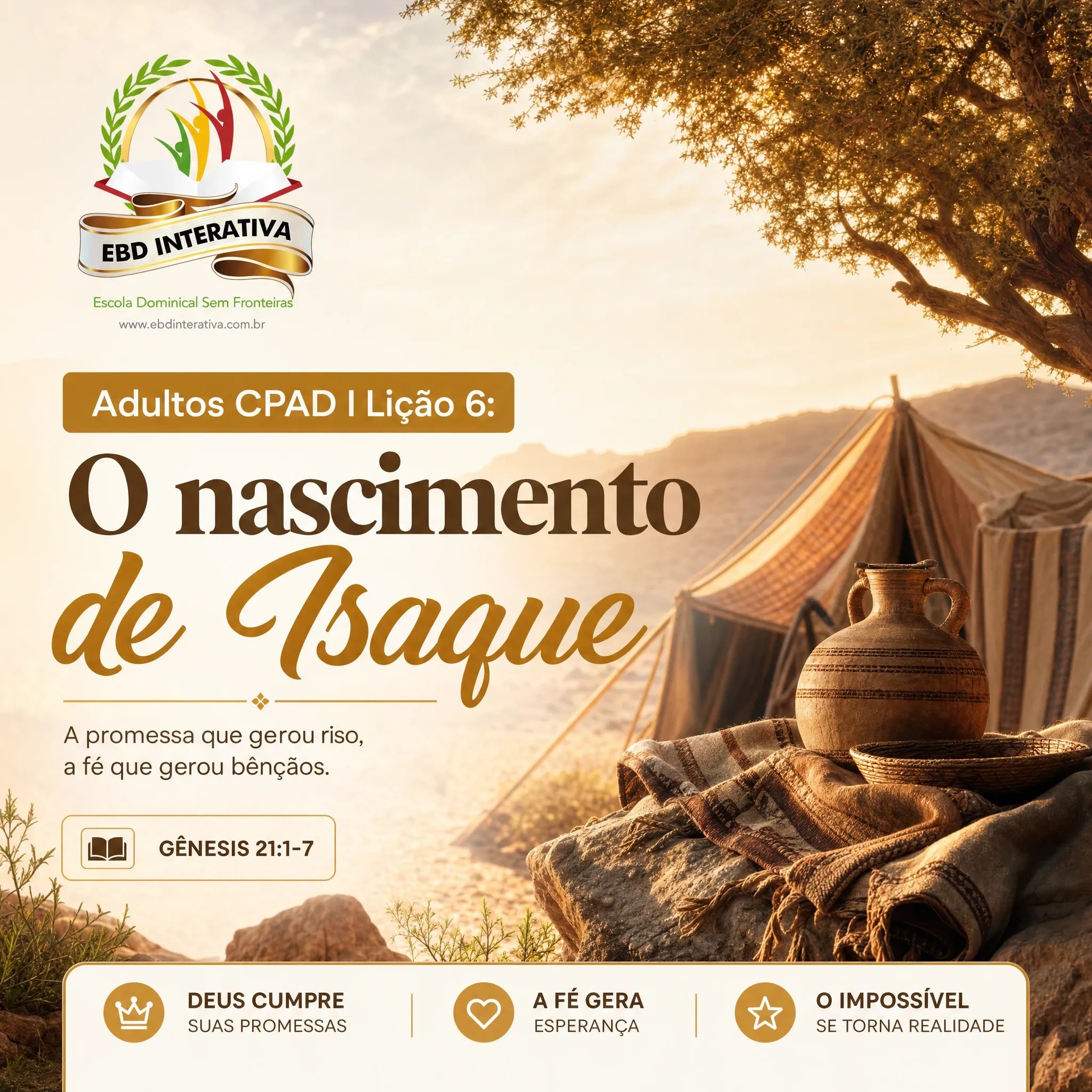 De Sara a Isaque: Lição 6 Subsídio Adulto que sua EBD Precisava 📖