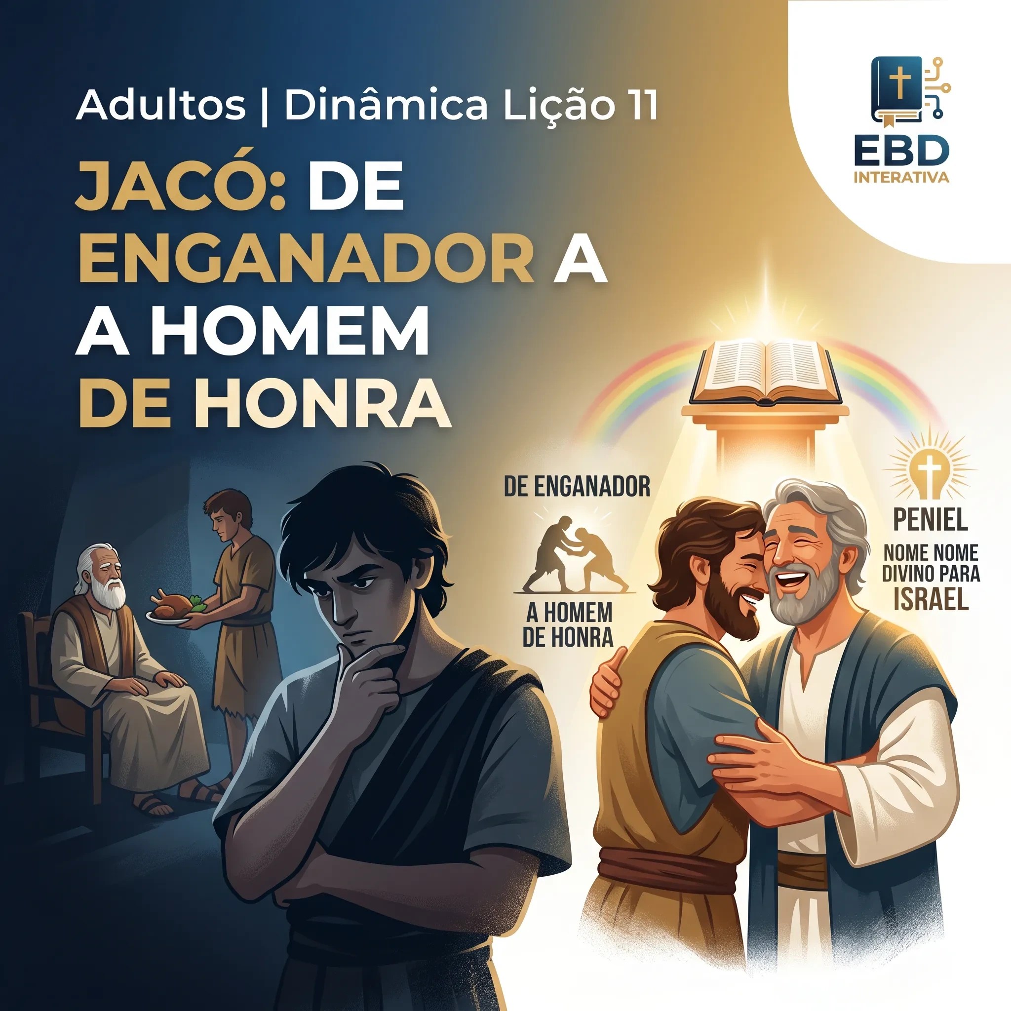 Lição 11 (Adultos) : Jacó: de enganador a homem de honra 📚 Plano de Aula + Dinâmica Surpreendente