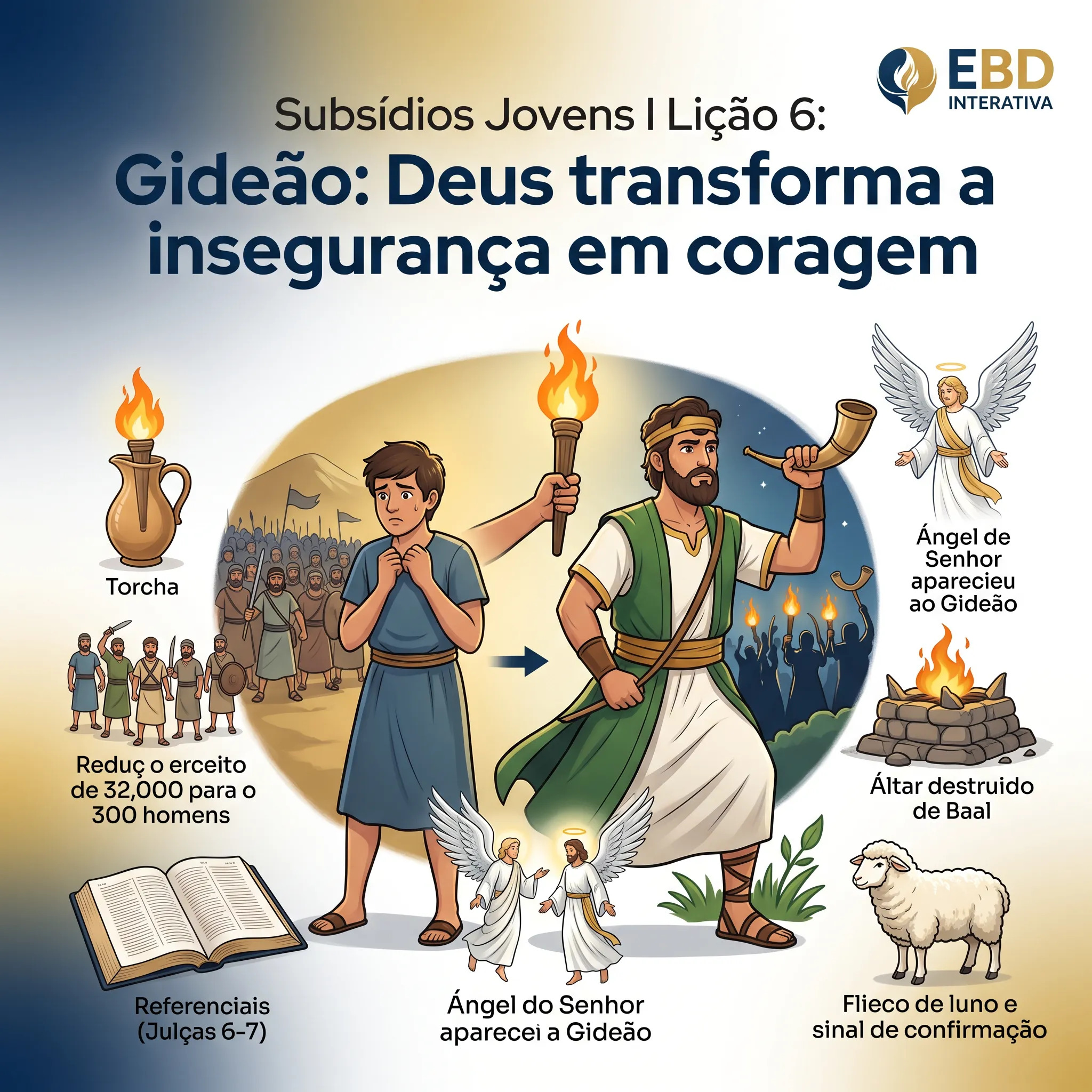 Subsídio Jovens I Lição 6: Gideão: Deus transforma a insegurança em coragem