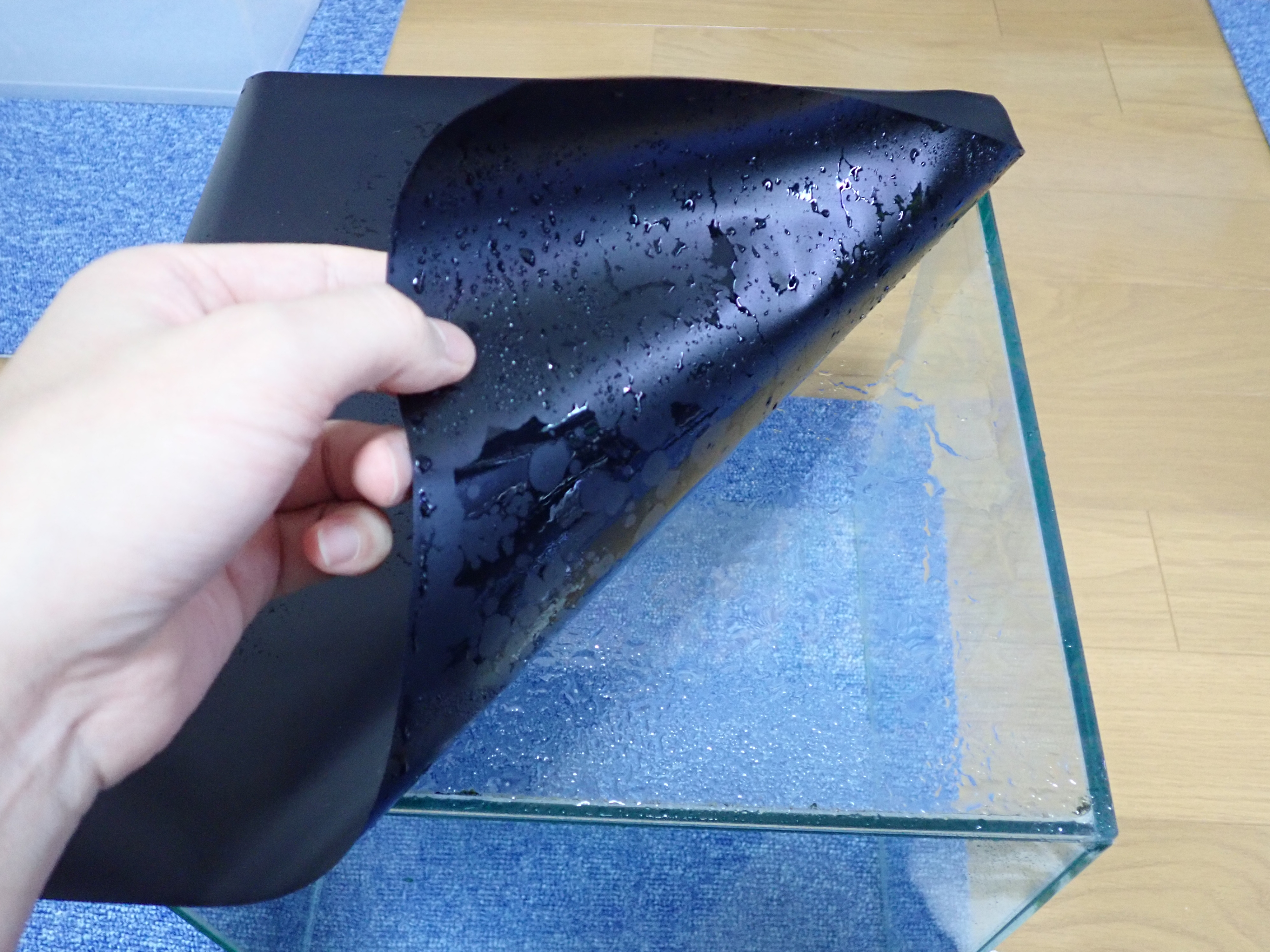 120×45×h45 水槽 3面ブラックフィルム フィルムをはがすことも