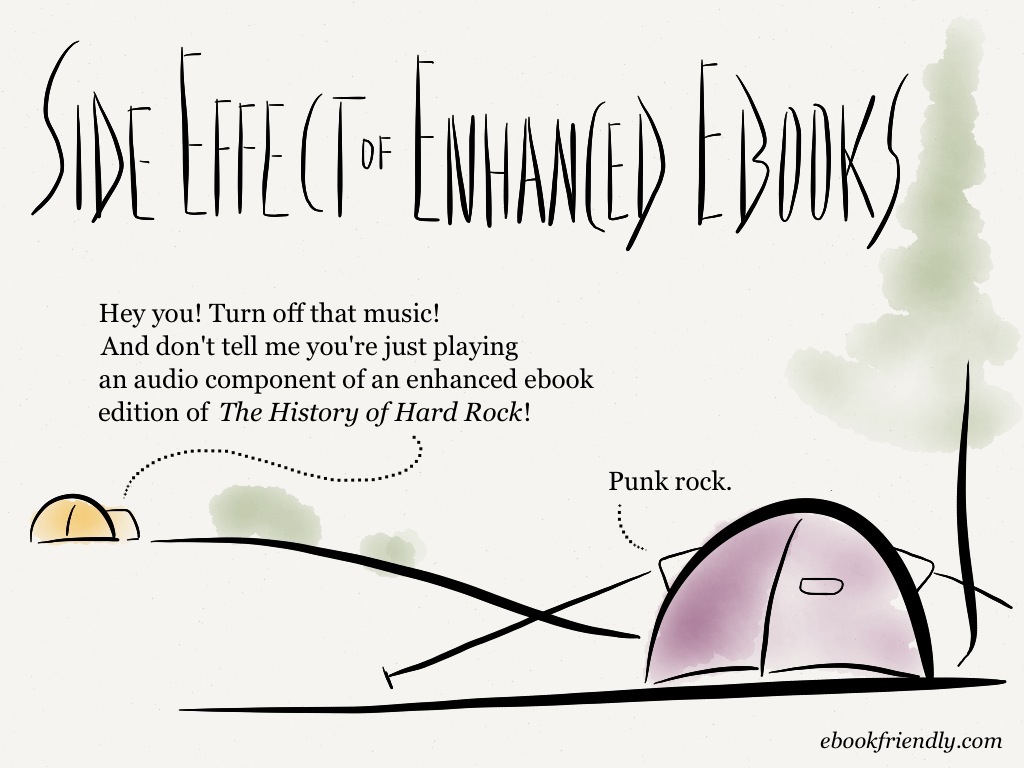 Side effect of enhanced ebooks [cartoon] | Ebook Friendly