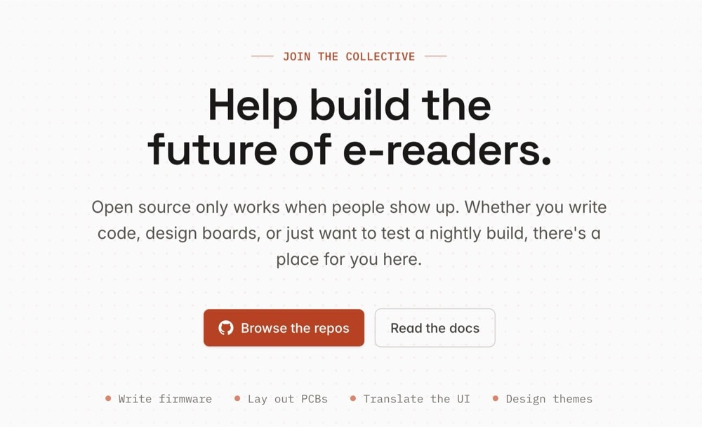 Free Ink is the open e-reader project that gives you back control and privacy