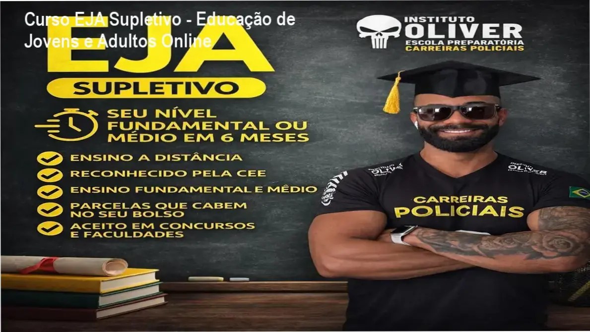 Curso EJA Supletivo do Instituto Óliver - Funcionamento da plataforma EAD com acesso mobile e controle de estudos