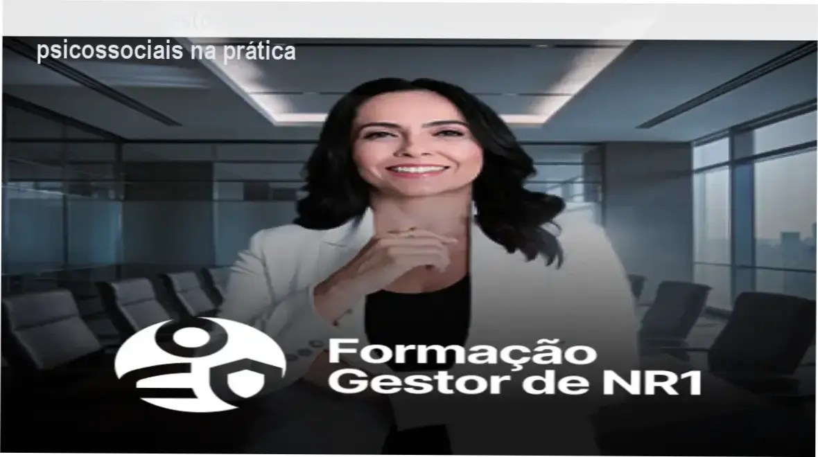Imagem da Formação Gestor de NR1 de Izabella Camargo mostrando documentos de SST e saúde mental