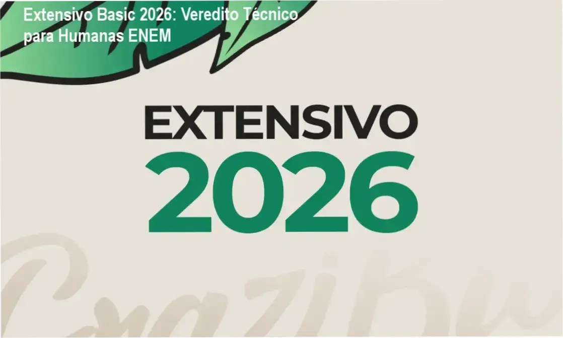 Interface do curso Extensivo Basic 2026 focado em base de Ciências Humanas para o ENEM