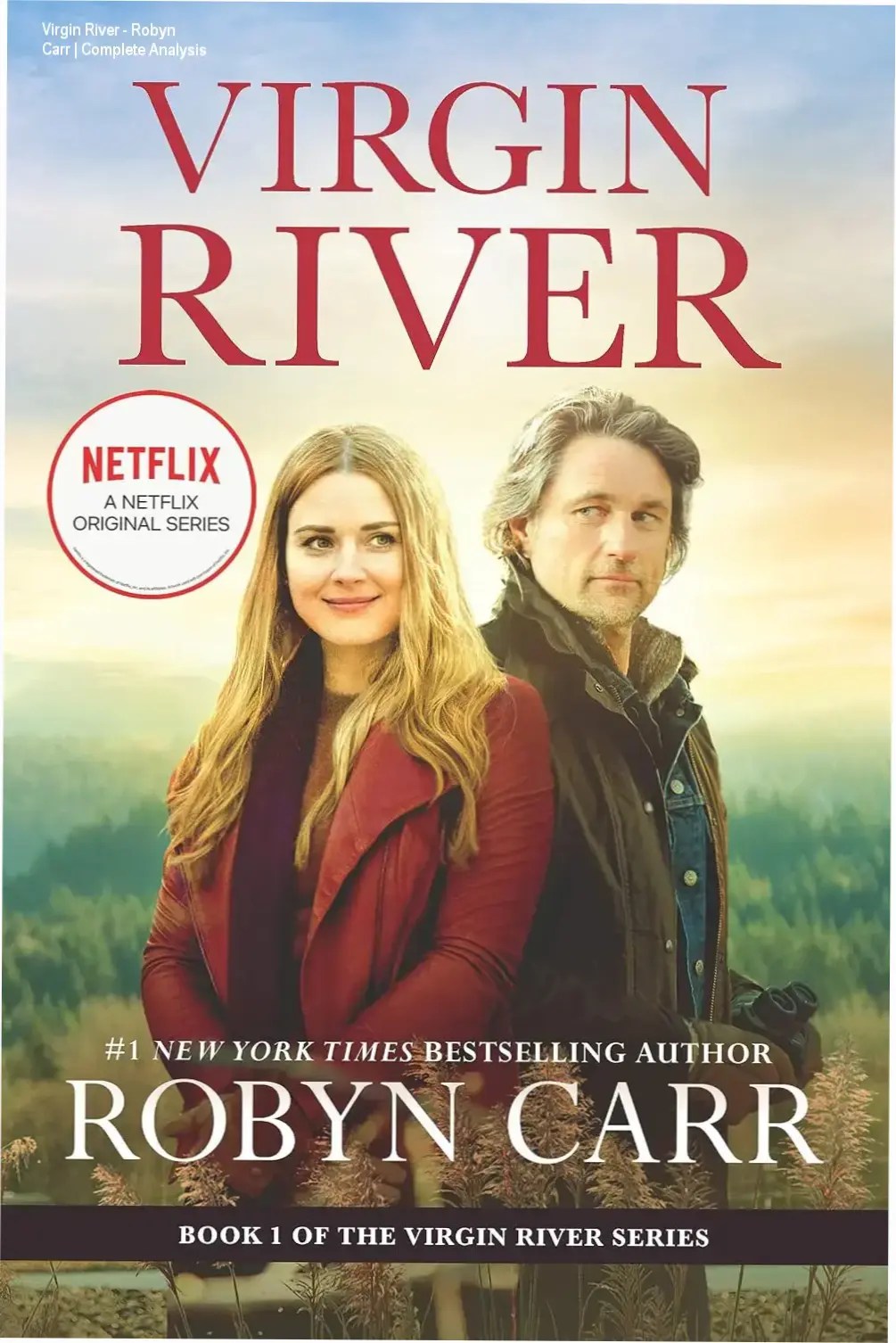 Cover of the book Virgin River by Robyn Carr, depicting a small town romance theme