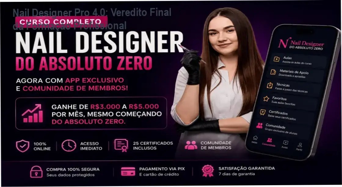 Curso Nail Designer Pro 4.0 com módulo de alongamento e certificados profissionais