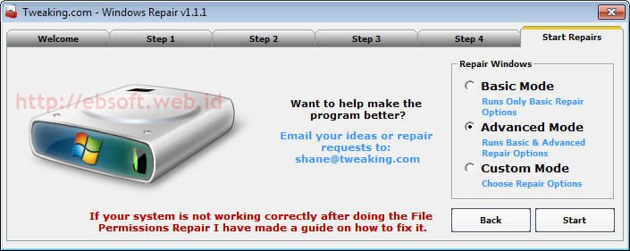 Dapatkah kamu jelaskan bagaimana cara menggunakannya? Memperbaiki Kerusakan Windows Dengan Windows Repair Ebsoft