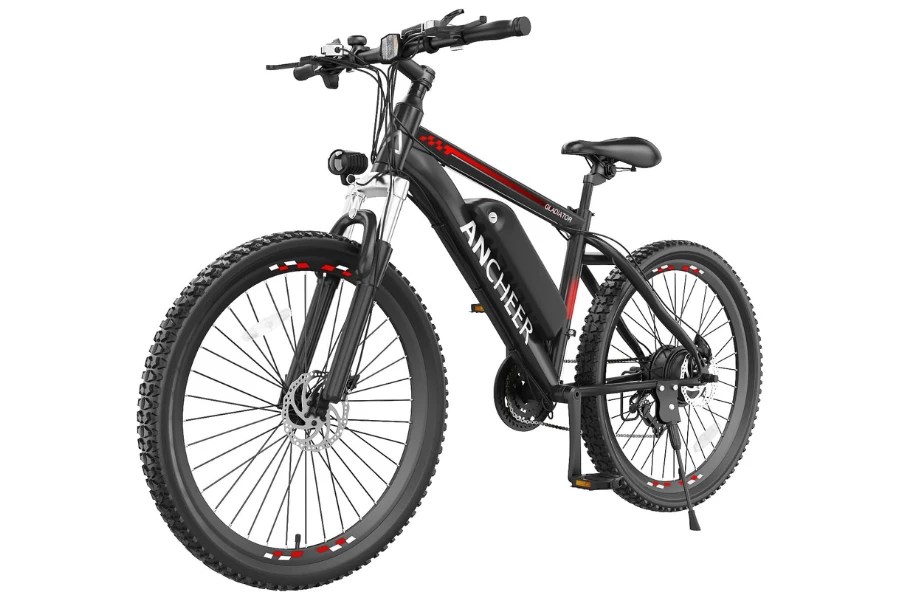 Ancheer Gladiator - Stock Image - Red Front Quarter View - eChargedBikes