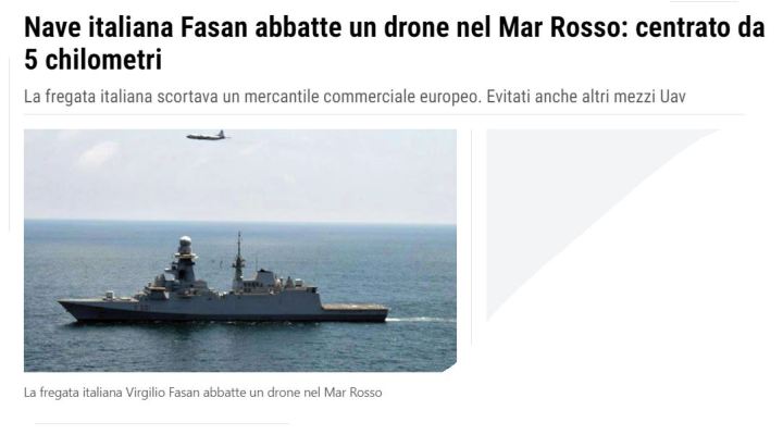 Ιταλική φρεγάτα κατέρριψε drone στην Ερυθρά Θάλασσα σε απόσταση 5 χιλιομέτρων 6 Nave 3256y