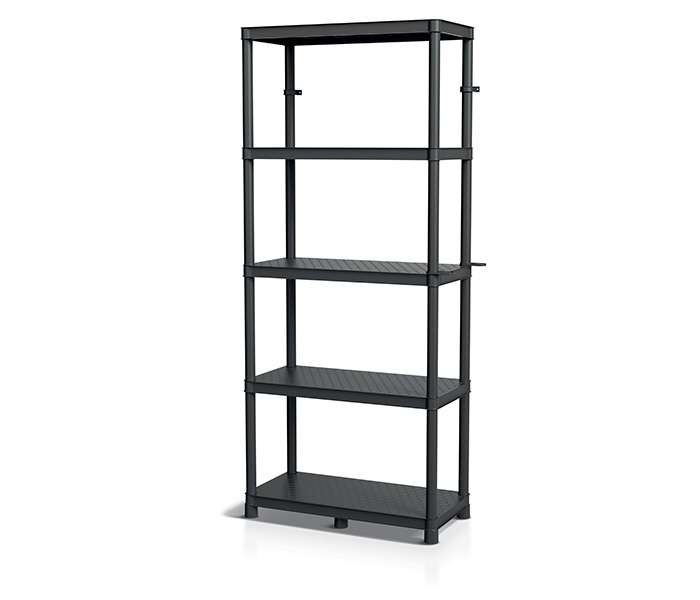 PROSPERPLAST REGAŁ STACKARO SOLID KSS75L5 CZARNY (levertijd 8 werkdagen)