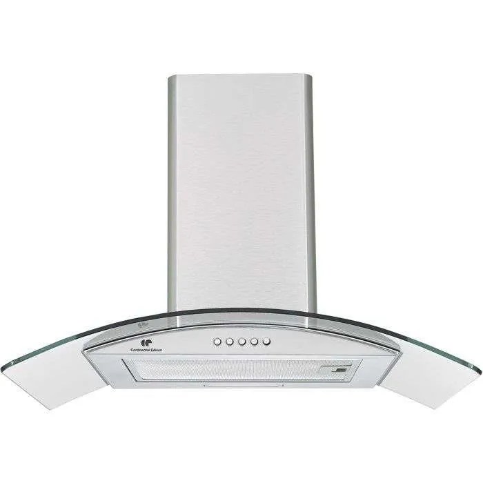 Decoratieve afzuigkap - CONTINENTAL EDISON - CEH60GS2 - Klasse A - 60 x 47 x 50/84 cm - Roestvrij staal / Glas