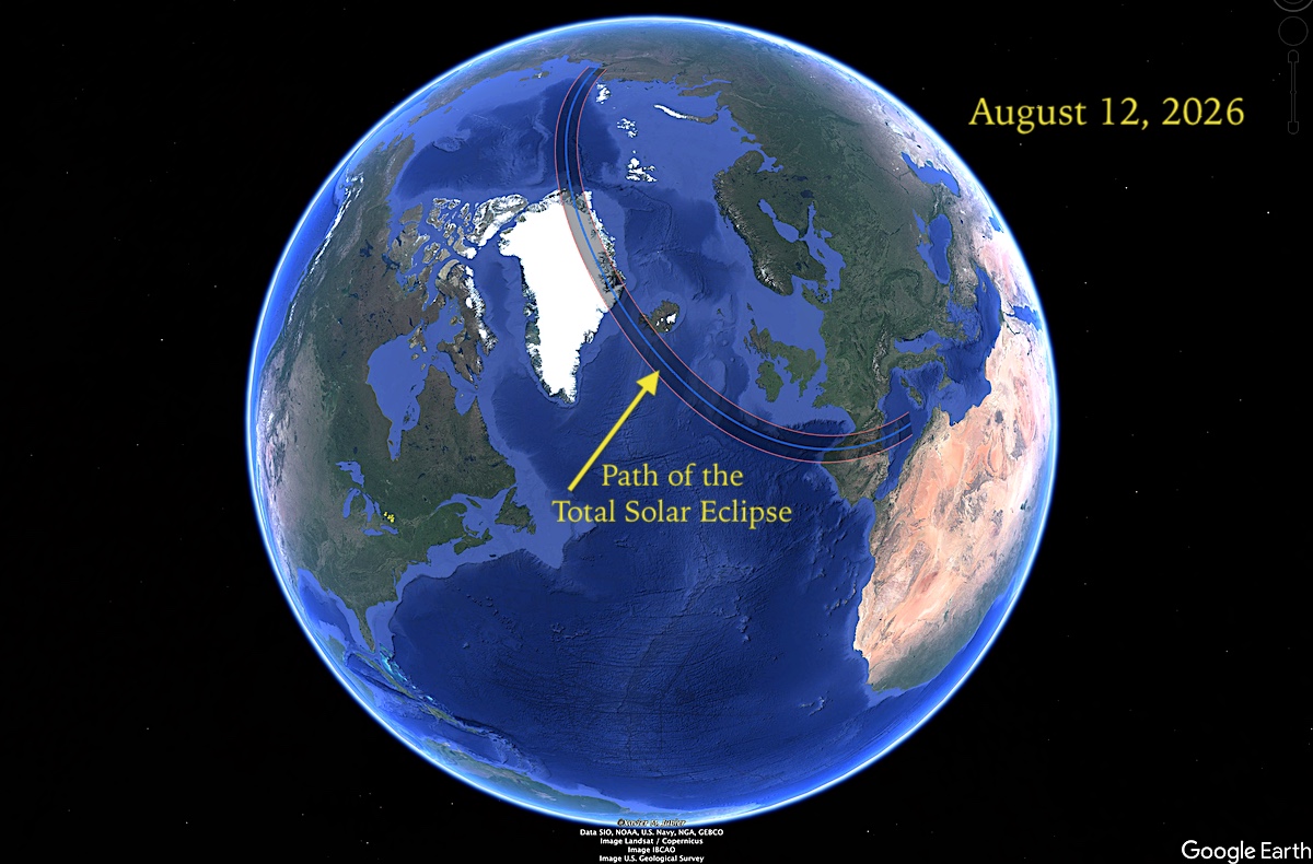 Total Solar Eclipse 2026 Greenland Full Path View 