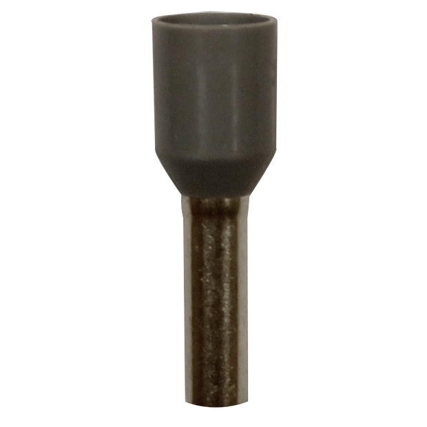 Wire Ferrule, Gray, AWG 12, 10 mm Barrel, 200 per bag