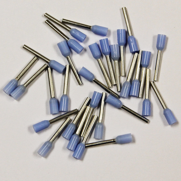 Wire Ferrule, Light Blue, AWG 24, 8mm Barrel, 500 per bag - Image 2