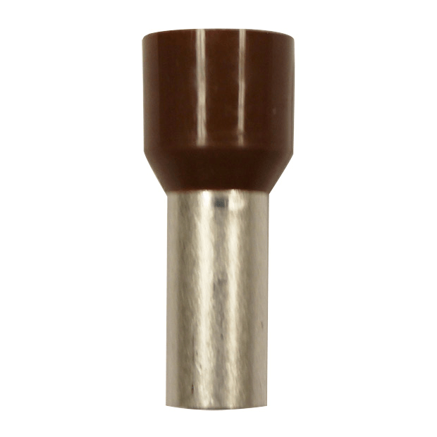 Wire Ferrule, Brown, AWG 4, 16 mm Barrel, 50 per bag - Image 1