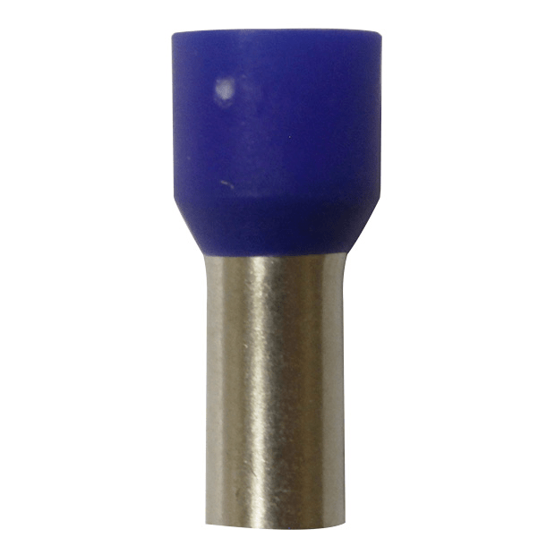 Wire Ferrule, Blue, AWG 6, 12 mm Barrel, 100 per Bag - Image 1