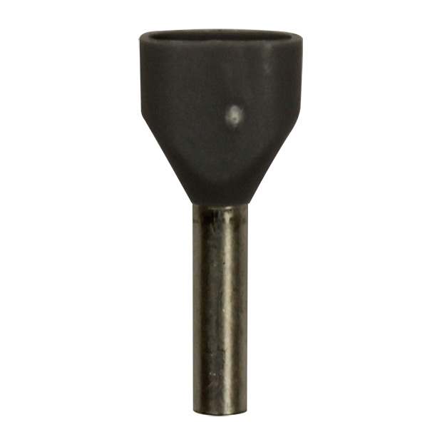 Wire Ferrule, Gray, Twin AWG 18X2, 8 mm Barrel, 500 per bag - Image 1