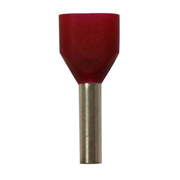 Wire Ferrule, Red, Twin, AWG 18X2, 8 mm Barrel, 500 per bag - Image 1