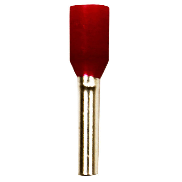 Wire Ferrule, Red, AWG 18, 8 mm Barrel, 500 per bag - Image 1