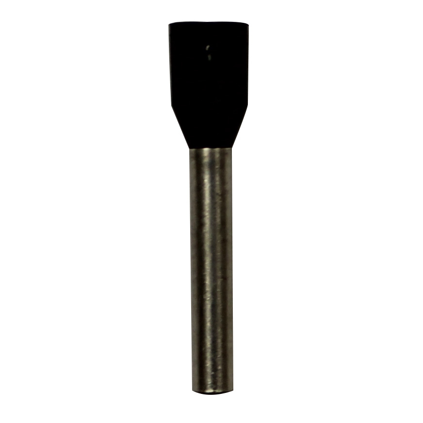 Wire Ferrule, Black, AWG 16, 12mm Barrel, 500 per bag - Image 1