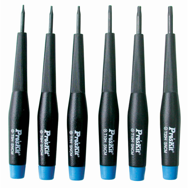 6 Piece Precision Security Star Tip Screwdriver Set - Image 1