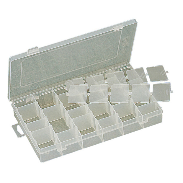 Plastic Box w/dividers 11 X 7 X 1.75 - Image 1