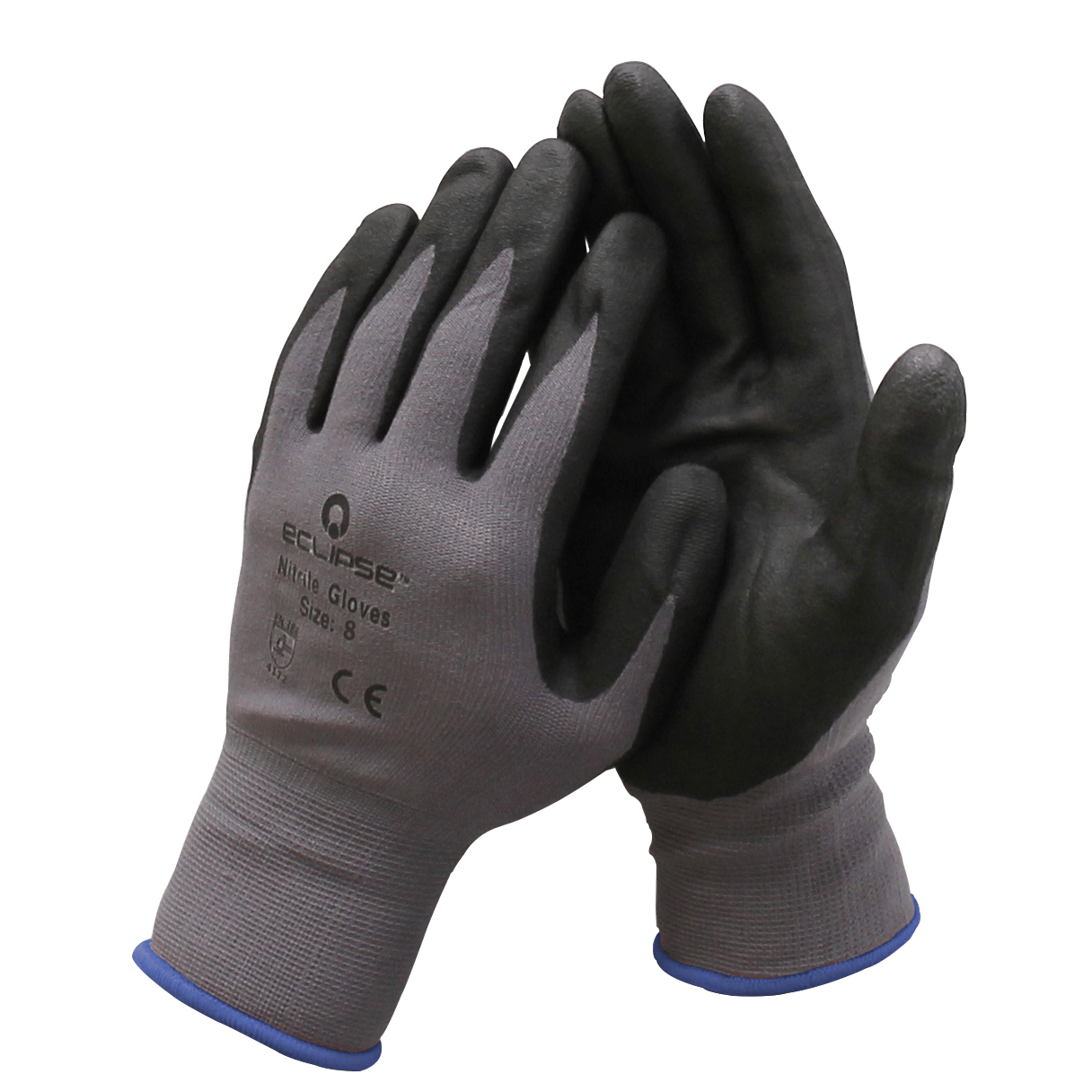 Nitrile Coated Work Gloves, Medium, Size 8 - Image 1