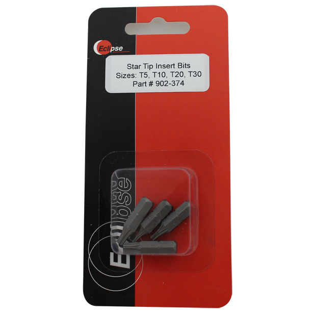 4 Pc Star Tip 1" Insert Bit Set-Sizes: T5,T10,T20,T30 - Image 1