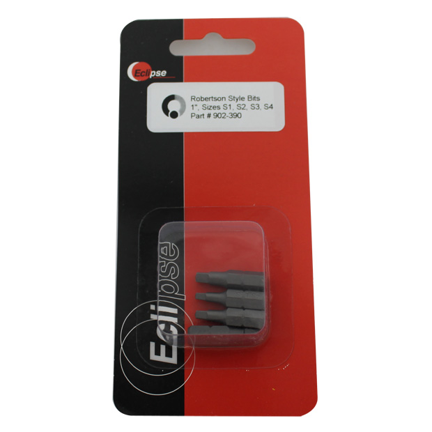 4 Pc Robertson Style 1" Insert Bit Set-Sizes: S1,S2,S3,S4 - Image 1