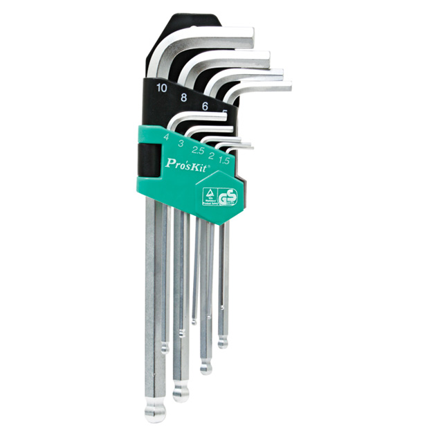 9 Pc Ball Point Long Arm Hex Key Set - Metric Sizes 1.5 - 10mm - Image 1