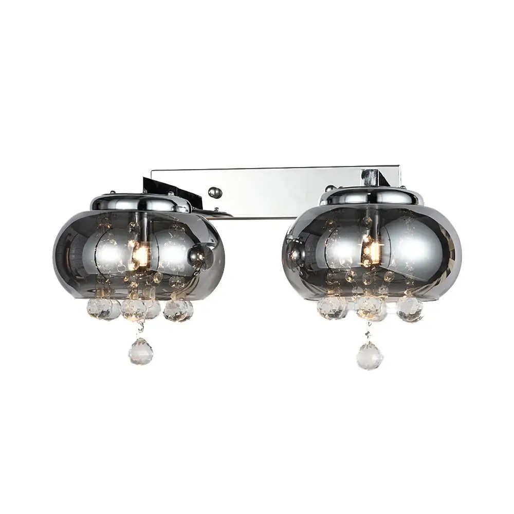 Double Smoke Grey Wall Light