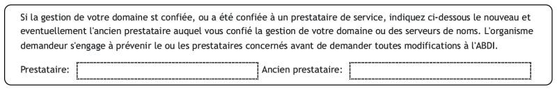 Désignation du prestataire