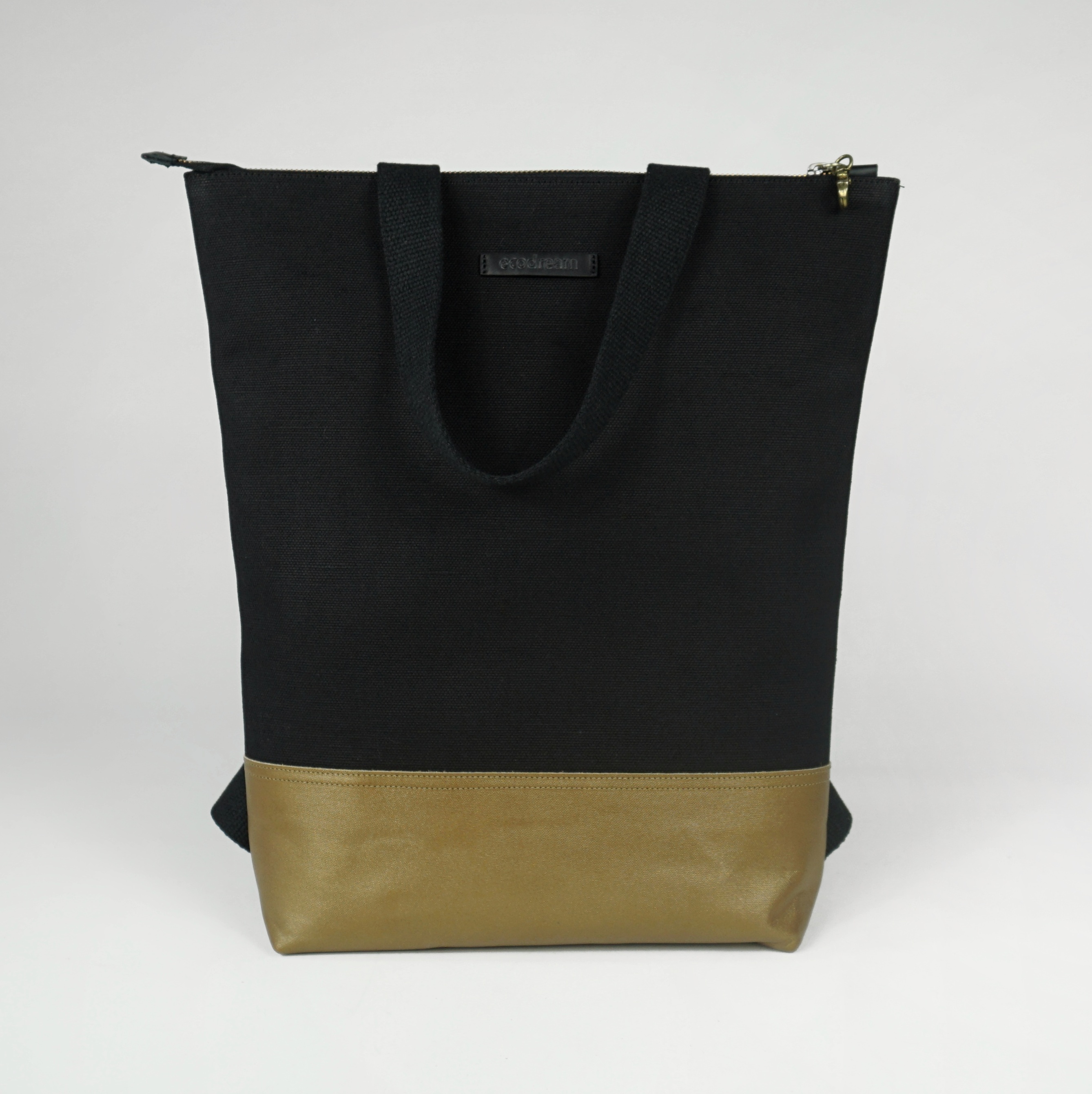 BORSA PIEGHEVOLE IN TESSUTO NERA CON MANICI BISCOTTO MISURE 57 x 35.5 x  21.5 CM | Bakaji