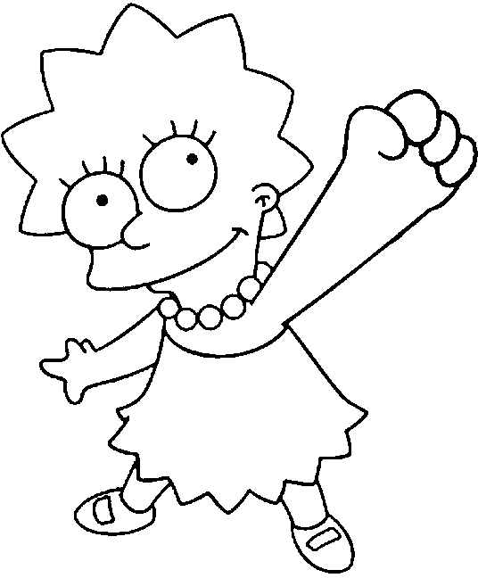 the simpsons lisa simpson coloring page for kids printable