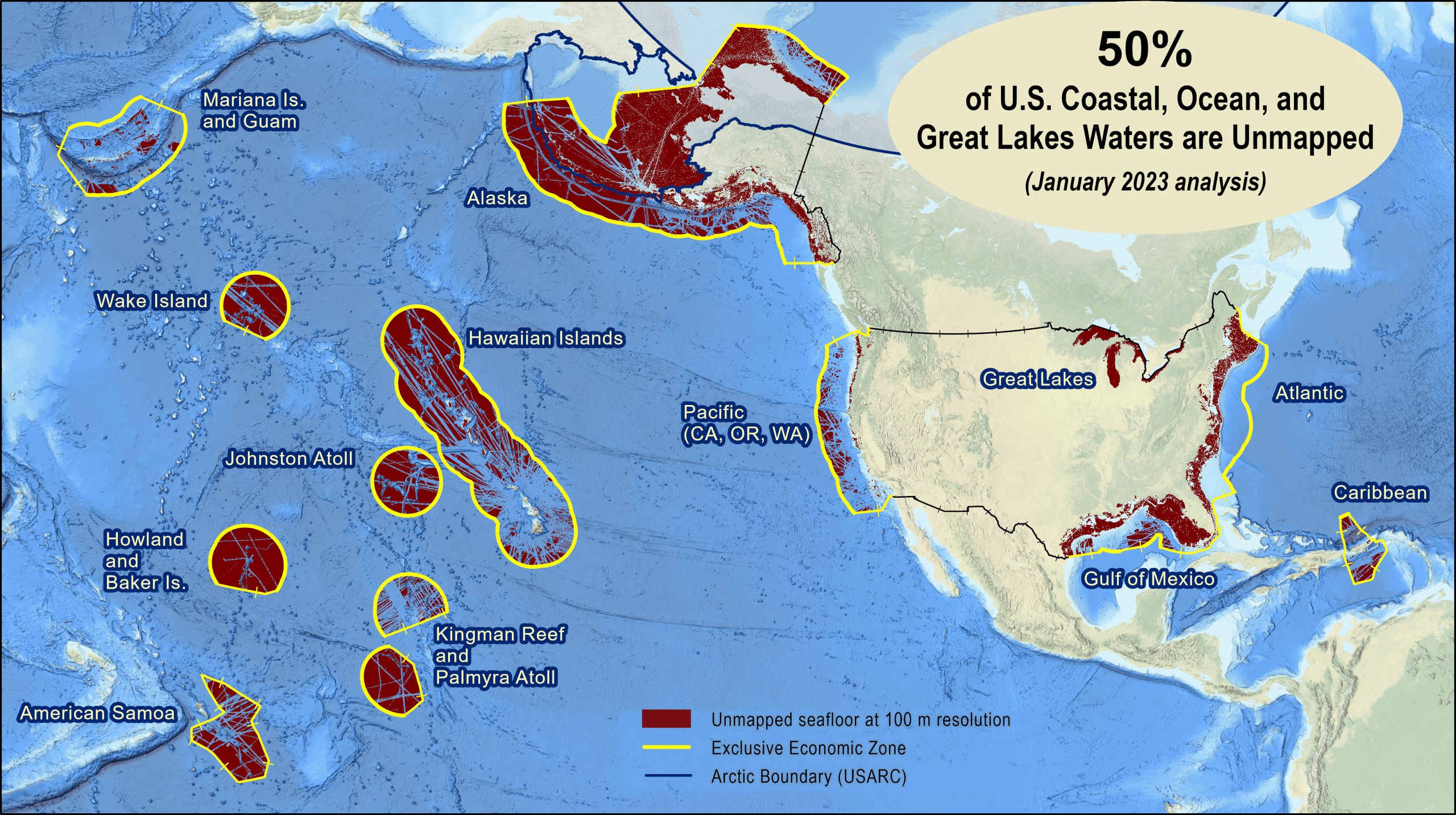 Regional Campaigns To Meet US National Ocean Mapping Exploration And Figure Unmapped Waters.
